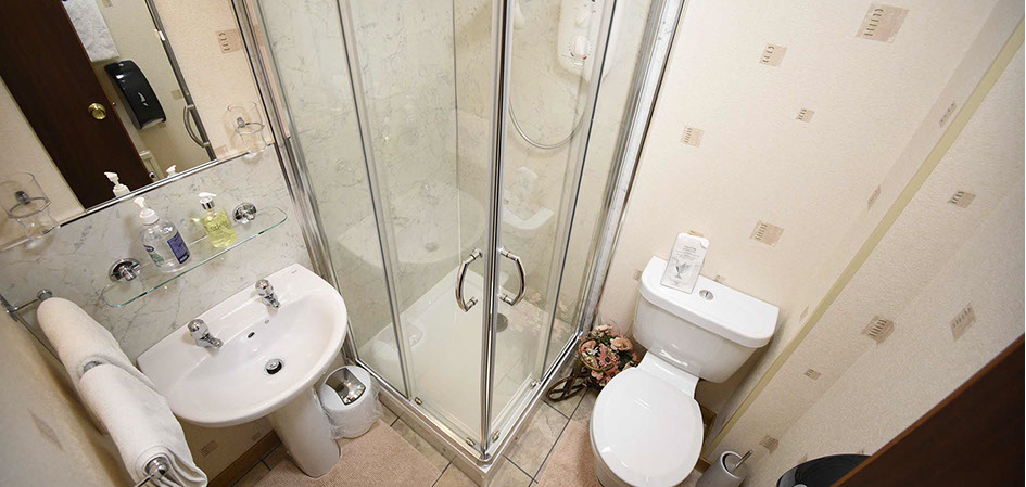 En Suite shower room at Quiraing House bed and breakfast accommodation in Portree